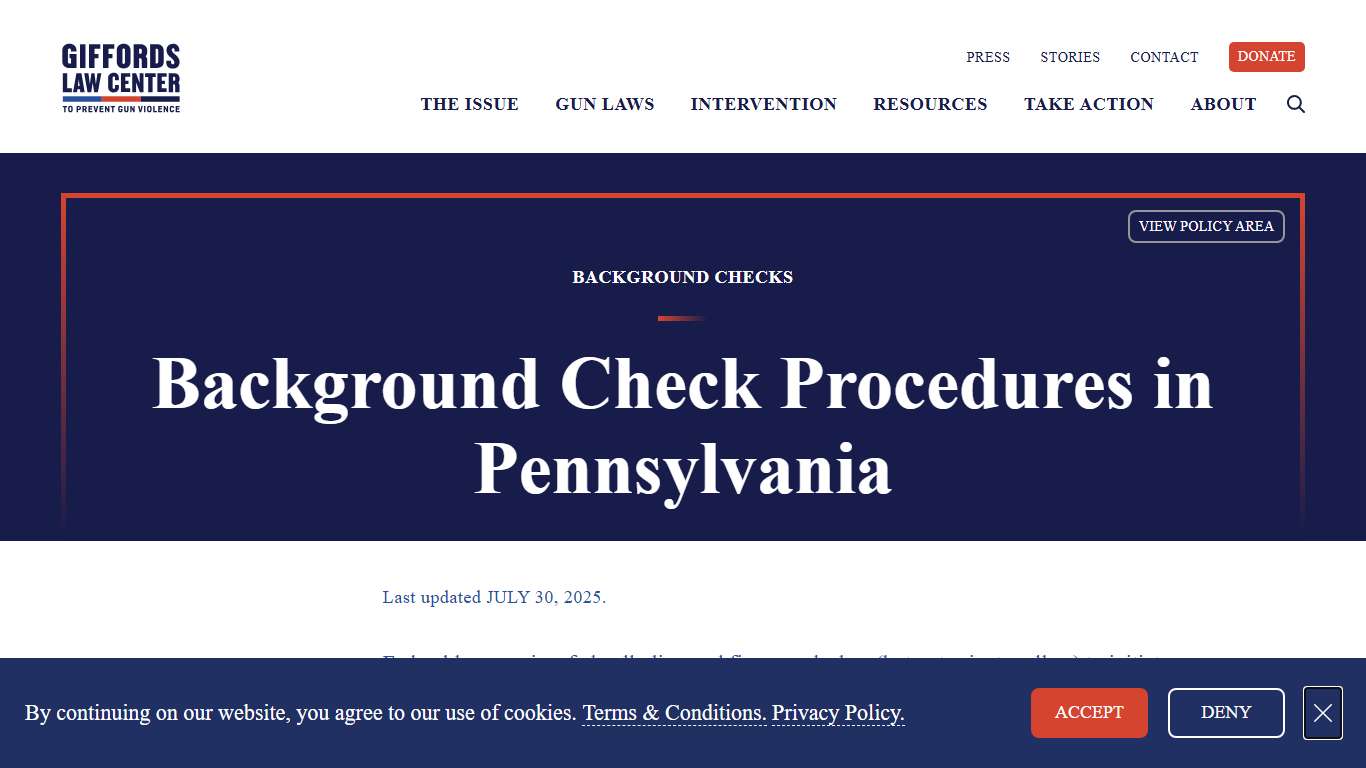 Background Check Procedure Laws in Pennsylvania