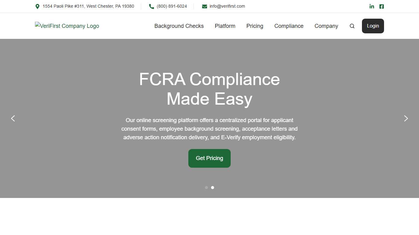 VeriFirst Background Screening - FCRA Compliant Background Checks